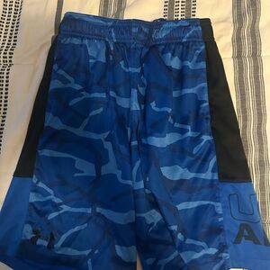 Under Armour Kids Black and Blue Patterned Shorts